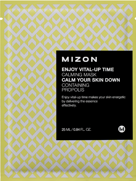 Тканевая маска для лица эффектом Mizon Enjoy Vital-Up Time Calming Mask Calm Your Skin Down 25 мл - фото 1 - id-p1041866918