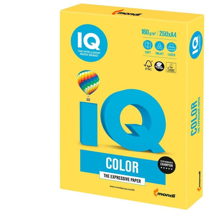 Папір кольоровий А4 IQ Color 160 г/м2 CY39 насичений жовтий 250 арк