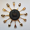 Кухонний годинник (33 см) "Ложки-вилки" Середні столові прилади золотистий Time, фото 4