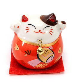 Кішка Манекі-неко жовтогаряча (5х5х5 см)