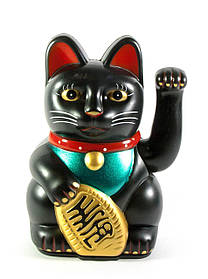 Кішка Манэки-неко махає лапою (батарейки в комплект не входять)(12,5х8,5х6,5 см)