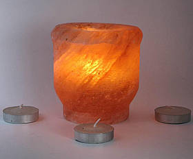 Підсвічник соляної шліфований циліндричний "Чаша" (d-10,h-9 см)