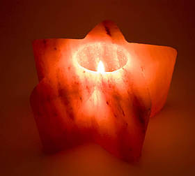 Підсвічник соляний "Зірка" 0,75 кг (13х13х6,5 cm) (Гімалайська сіль)