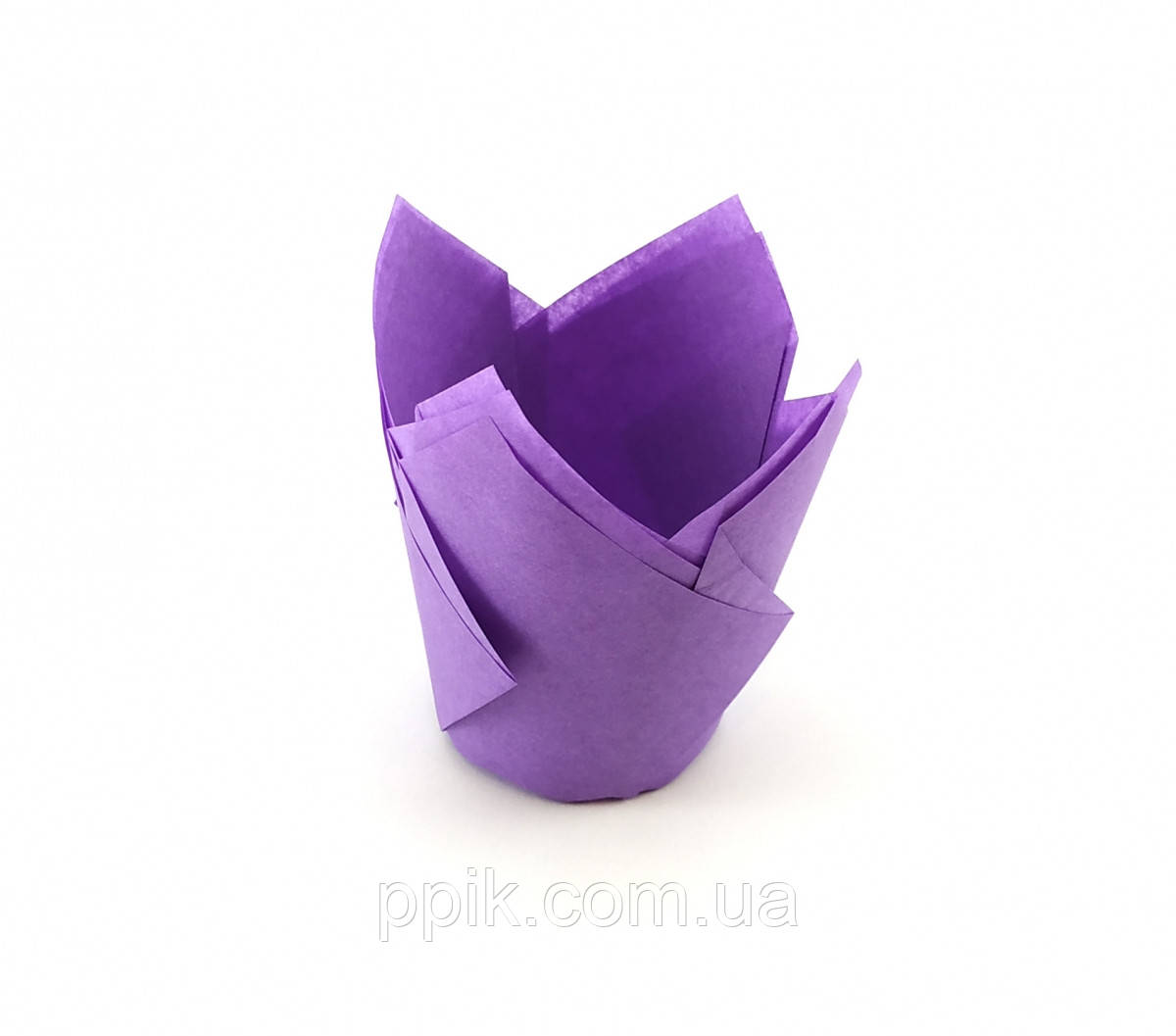 Бумажные формы (Тарталетки) для кексов, капкейков Фиолетовые тюльпан - фото 1 - id-p266387621