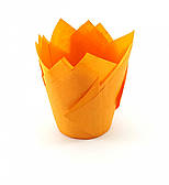 Тарталетки паперові для кексів, капкейків помаранчевий тюльпан