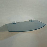 Полиця скляна фігурна срібляста 4 мм 25 х 15 см у комплекті