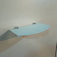 Полиця скляна фігурна біла 4 мм 25 х 15 см у комплекті