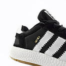 Чоловічі кросівки Adidas Iniki Runner Boost black&white (Адидас Ініки) чорні 41-й розмір, фото 3