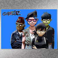 Плакат А3 Рок Gorillaz 006