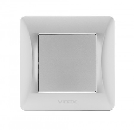 Вимикач VIDEX BINERA одноклавішний срібний шовк (24890)