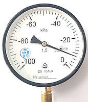 Вакуумметр ДВ 05160, 100-0 кПа, діаметр корпусу 160 мм; клас точності 1,5; М20х1.5