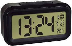 Цифровий годинник з будильником TFA Lumio, Black
