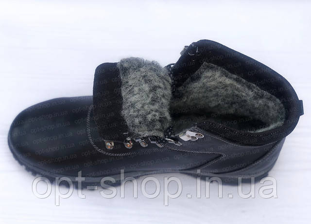 Чоловічі зимові черевики великого розміру 46-48, зимові чоловічі черевики шкіряні від виробника (код:АА-ecco)