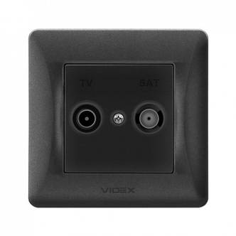 Розетка VIDEX BINERA TV+SAT кінцева чорний графіт (24622), фото 1