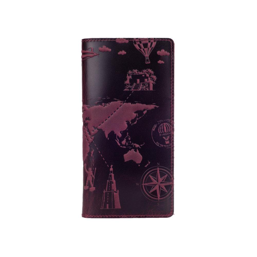 Гаманець шкіряний універсальний на кнопках з відділенням для монет "7 чудес світу", фото 1