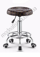Стілець майстра без спинки на колесах (кроматка коричнева)