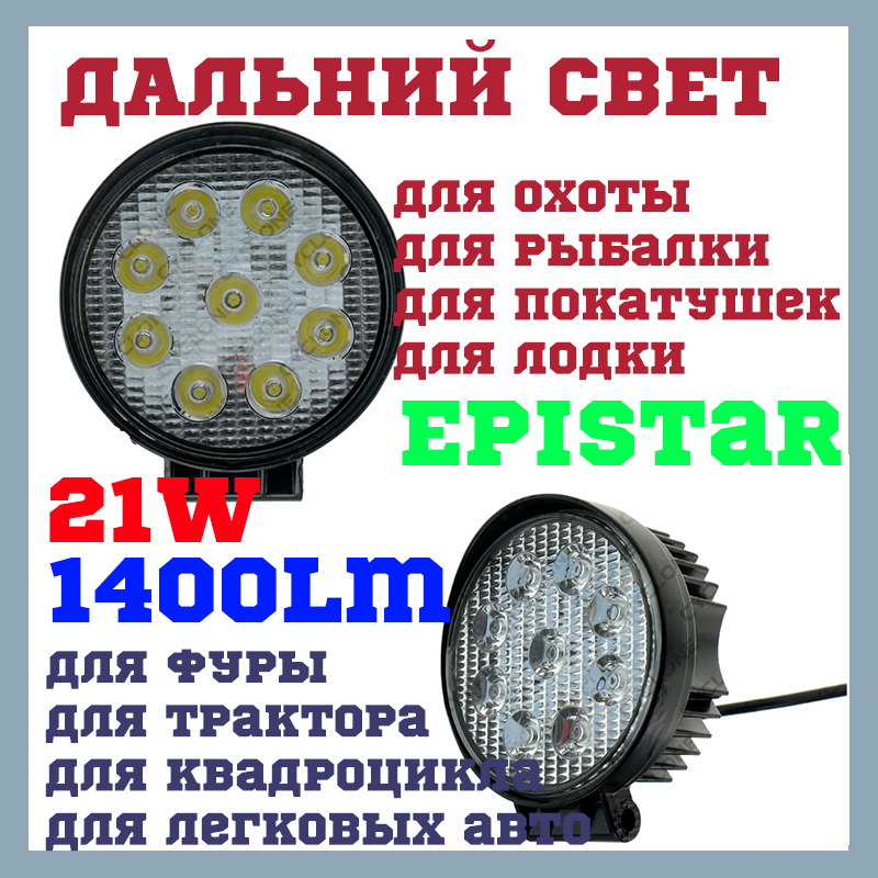 Додаткові Led фари для авто фури трактора круглі 27W CYCLONE WL-209