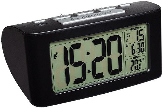 Цифровий годинник з будильником TFA Siesta, Black
