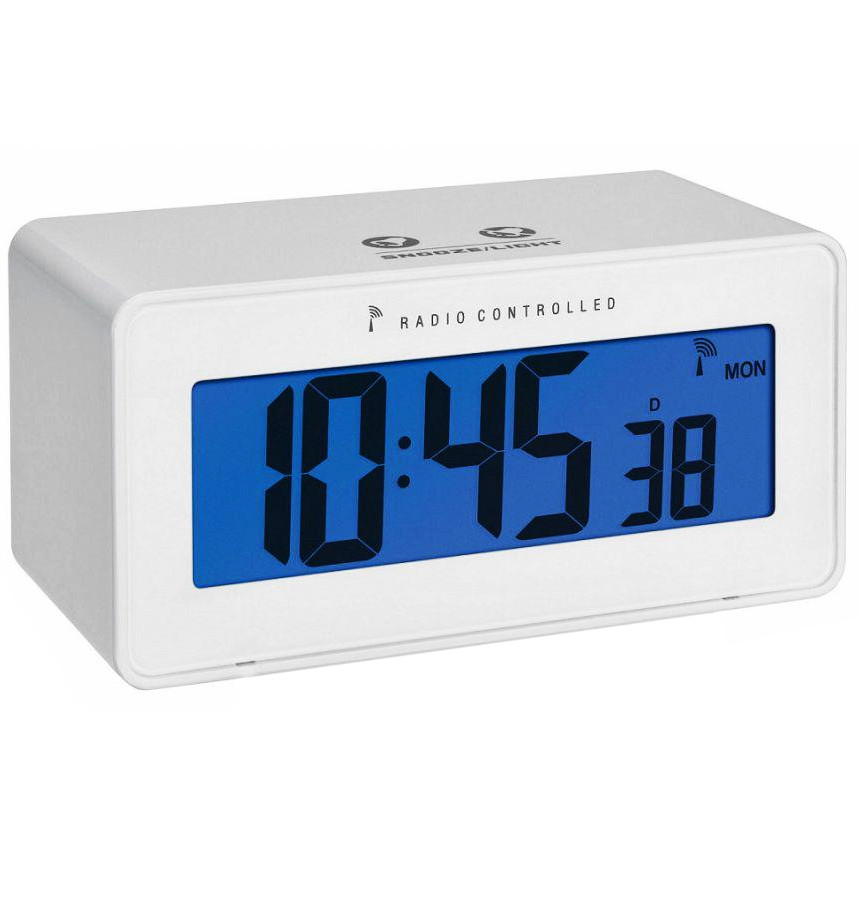 Цифрові годинник з будильником TFA Change, White