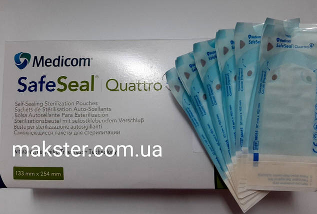 Пакети для стерилізації 305х432, самоклейні (200шт/пач) Medicom, фото 2