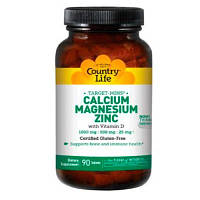 Мінеральний комплекс Calcium, Magnesium, Zinc + D3 (180 табл.) Country Life
