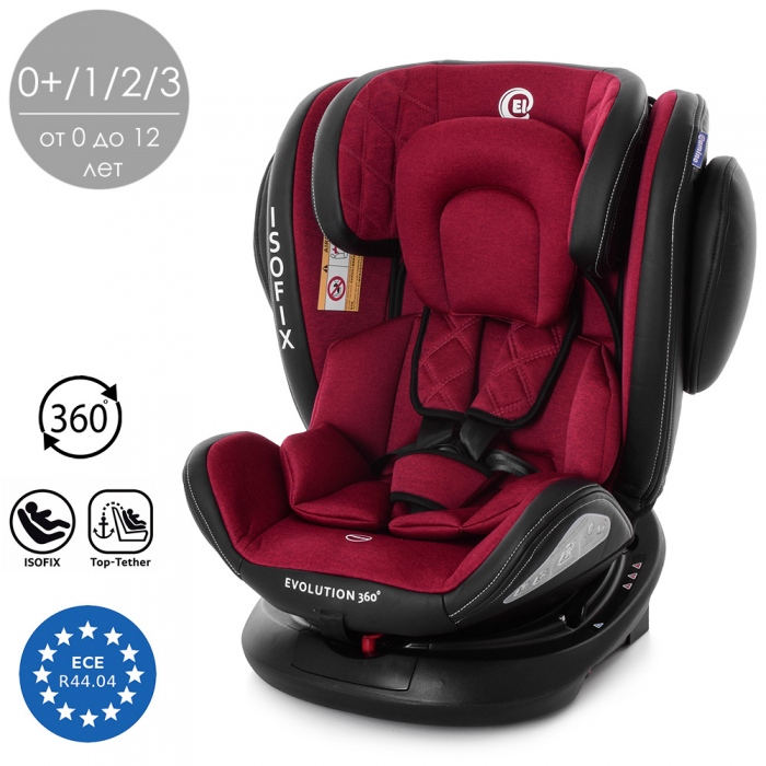 АВТОКРЕСЛО ДЕТСКОЕ ME 1045 EVOLUTION 360 DEEP RED, фото 1