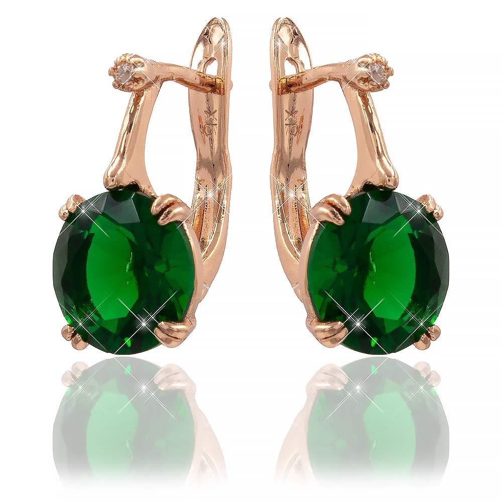 Сережки Xuping зелений 1,5 см (Медичне золото) 824435(1)