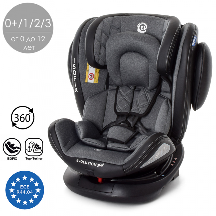 АВТОКРЕСЛО ДЕТСКОЕ ME 1045 EVOLUTION 360º IRON GRAY