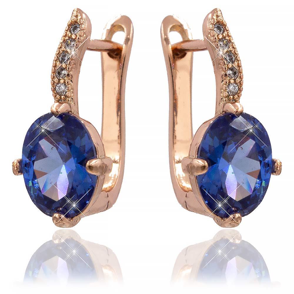 Сережки Xuping 1,6 см синій (Медичне золото) 824820(1)