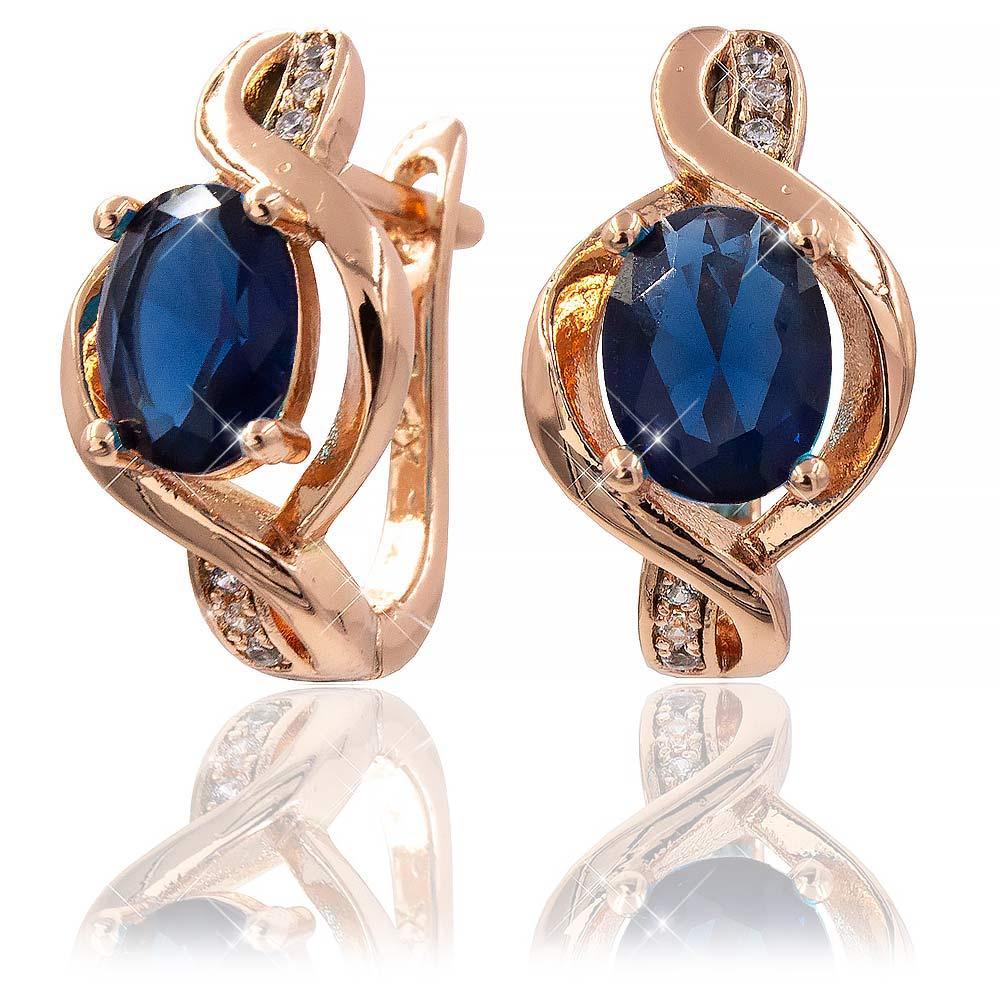 Сережки Xuping 1,8 см синій (Медичне золото) 824822(2)