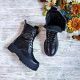 Жіночі високі шкіряні черевики на шнурівці WooDstock демісезонні, фото 2
