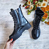 Жіночі високі шкіряні черевики на шнурівці WooDstock демісезонні, фото 5