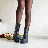 Жіночі високі шкіряні черевики на шнурівці WooDstock демісезонні, фото 8