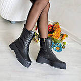 Жіночі високі шкіряні черевики на шнурівці WooDstock демісезонні, фото 9