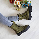 Жіночі демісезонні замшеві черевики хакі на шнурівці WooDstock, фото 6