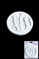 Молд силіконовий для мастики, ізомальта та шоколаду Пір'я декоративні 10 см