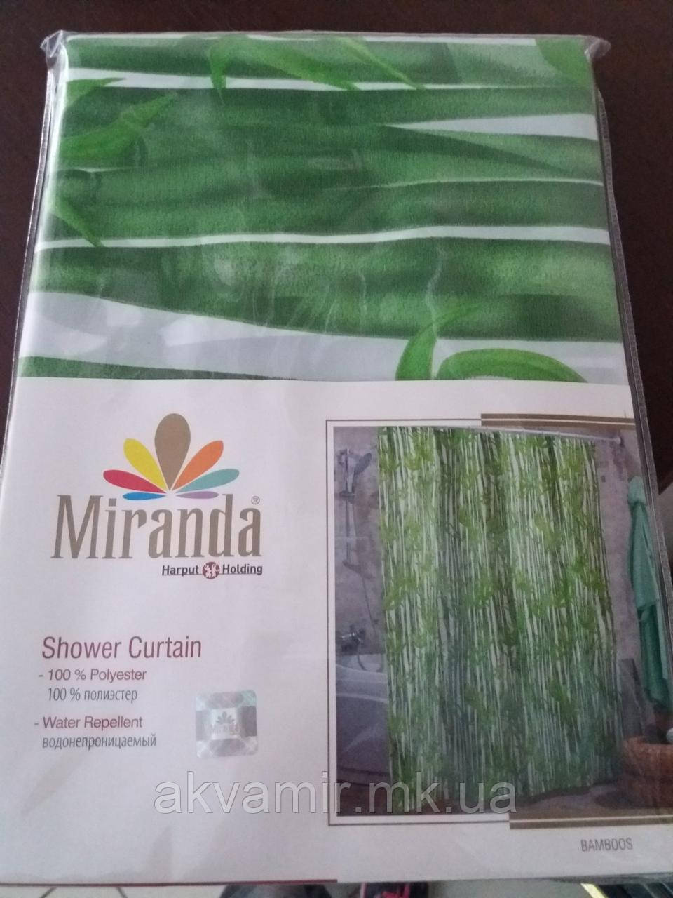 Штора для ванної Miranda Bamboos (Туреччина) 180х200 см зелений