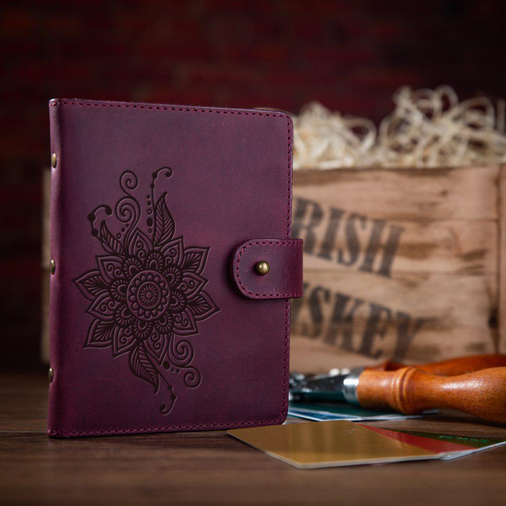 Картхолдер (візитниця) на кобурному гвинті "Mehendi Classic" з натуральної шкіри Crazy Horse на 48 карток, фото 1