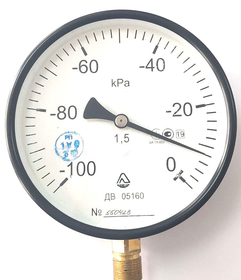 Вакуумметр ДВ 05160 (Діаметр: 160 мм; КЛ: 1.5; М20х1.5)