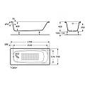 Ванна Roca Continental A21291100R 170x70 без ніжок, фото 2