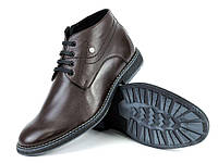 Зимние кожаные ботинки мужские модные стильные повседневные классические коричневые 40 размер Мида 14200 2021