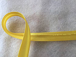Коса бейка атласна жовта, ширина 1,5 см