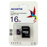 Карта пам'яті Adata Micro SD 16GB UHS-I Class 10 + SD адаптер