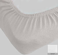 Махрове простирадло на гумці розмір спального місця 160*200 см Білий колір Туреччина бренд KAYRA