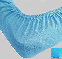 Махровая простынь на резинке размер спального места 160*200 см Голубой цвет Турция бренд KAYRA