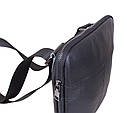 Чоловіча шкіряна сумка black1922-1 чорна, фото 5