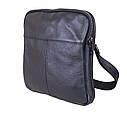 Чоловіча шкіряна сумка black1923-1 чорна, фото 2