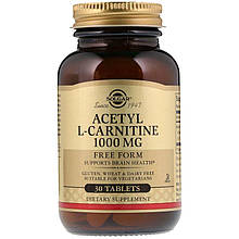 Ацетил L-карнітин SOLGAR "Acetyl L-Carnitine" 1000 мг (30 таблеток)