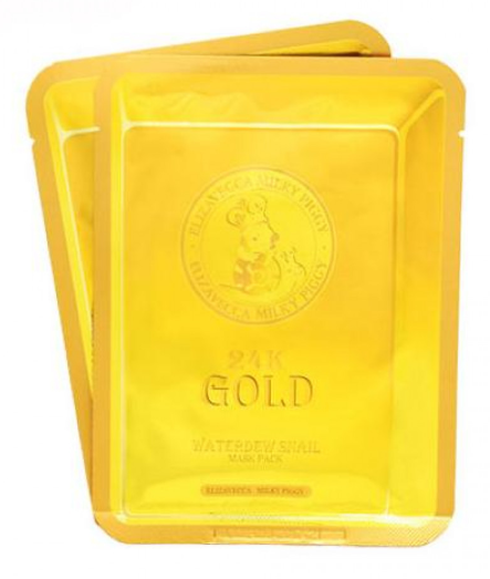 Маска тканинна із золотом і секретом равлика Elizavecca 24k gold water dew snail mask pack 25 мл