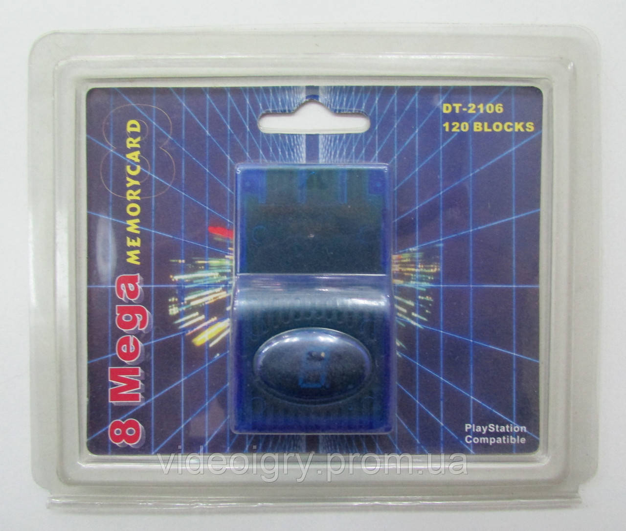 Memory Card 8 Mega 120 blocks Playstation Compatible Blue